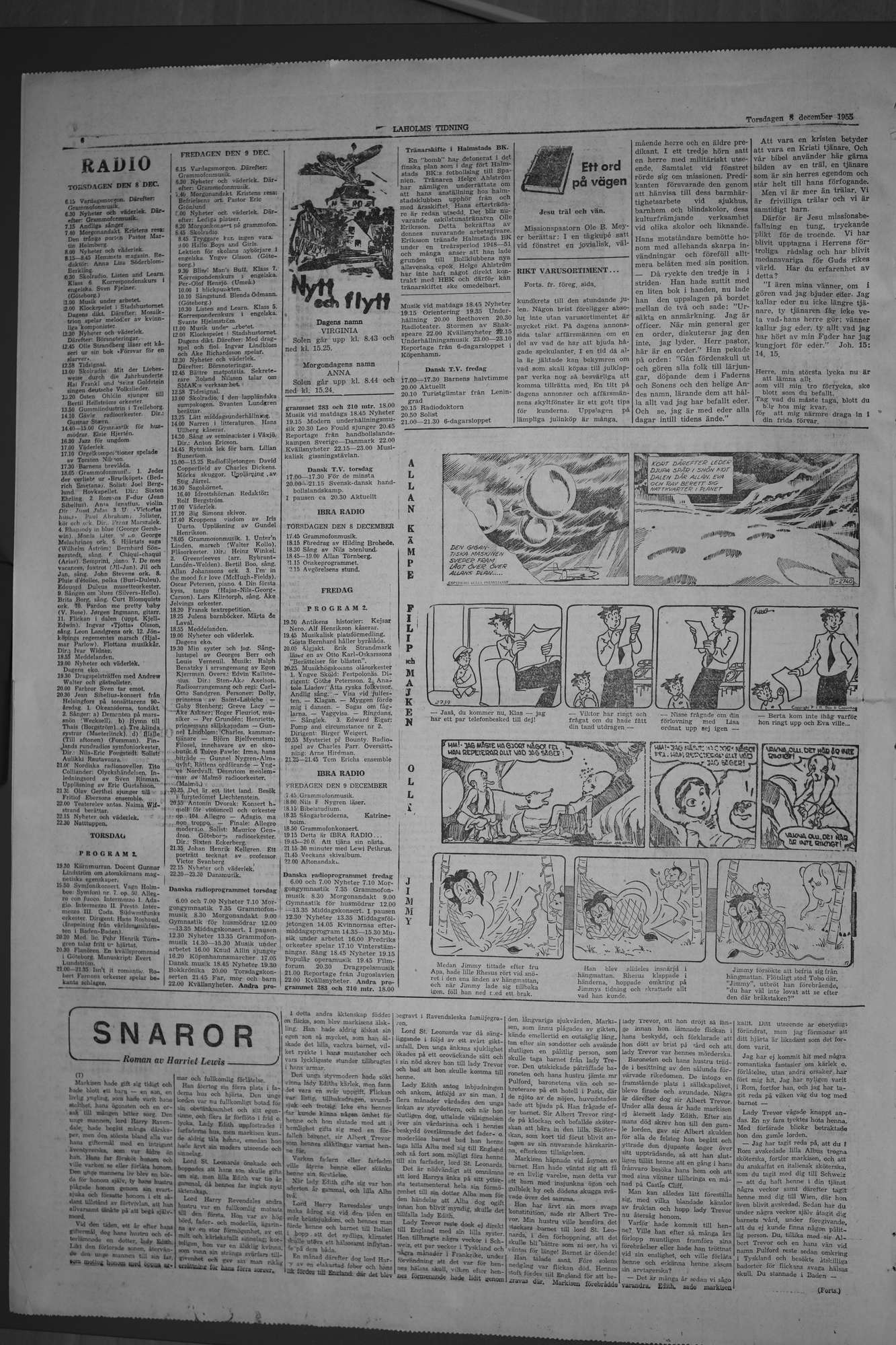 Laholms Tidning Torsdag 8 december 1955, sida 6