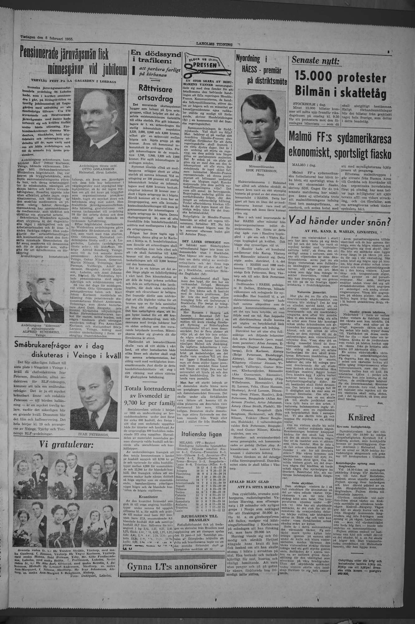 Laholms Tidning Tisdag 8 februari 1955, sida 3
