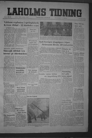 Förstasidan, Lördag 8 januari 1955