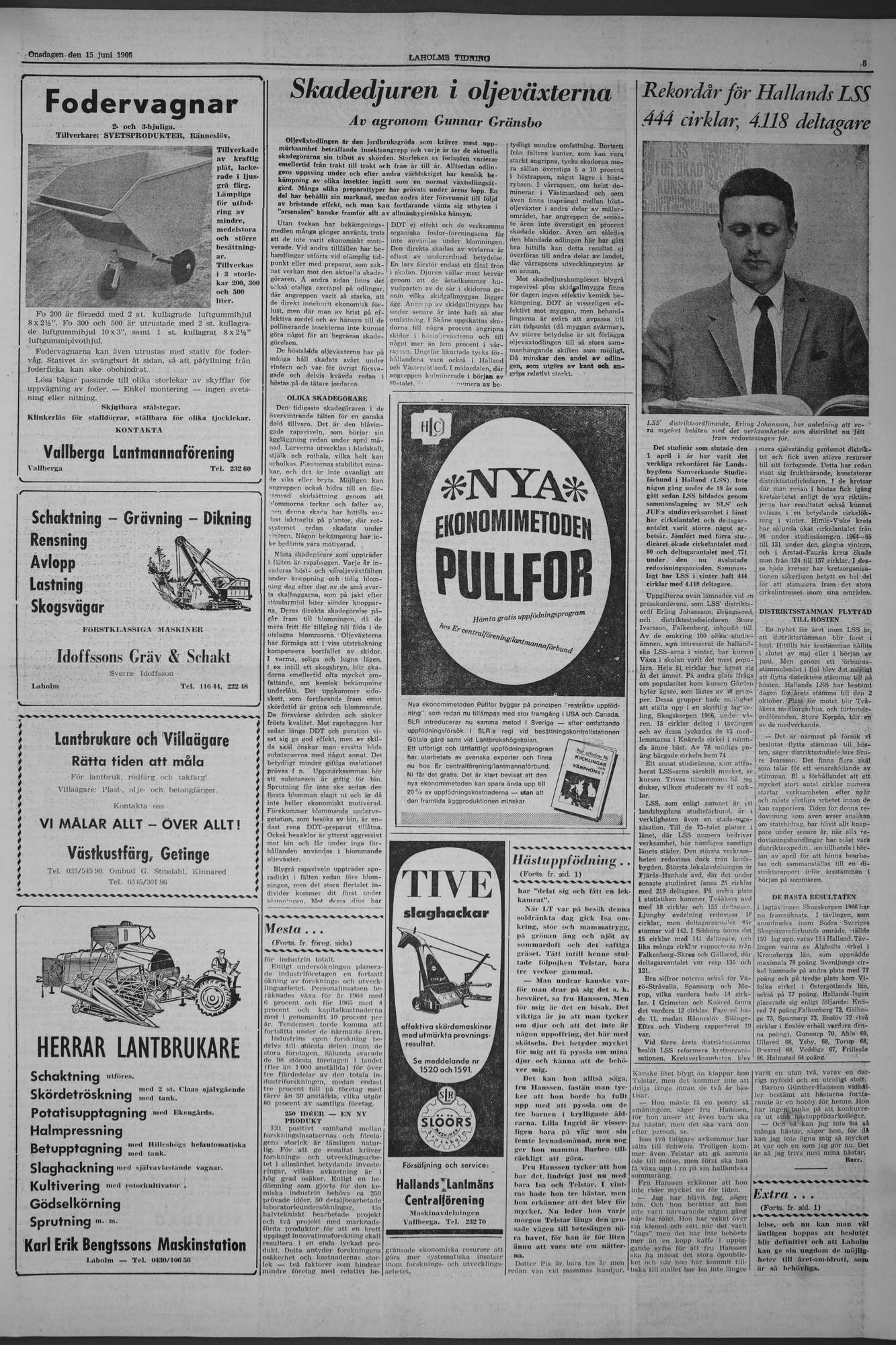 Laholms Tidning Onsdag 15 juni 1966, sida 5