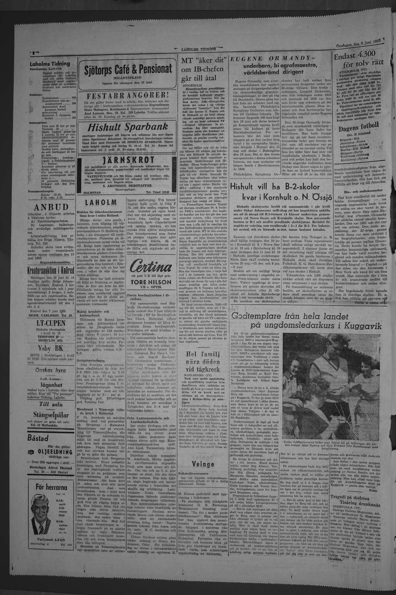 Laholms Tidning Onsdag 8 juni 1955, sida 2