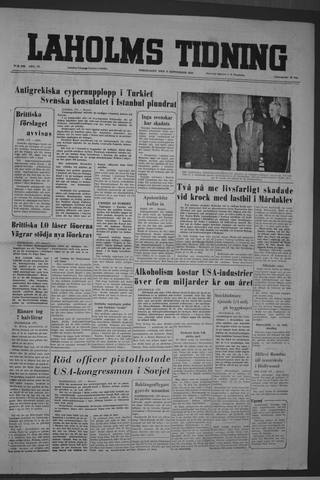 Förstasidan, Torsdag 8 september 1955