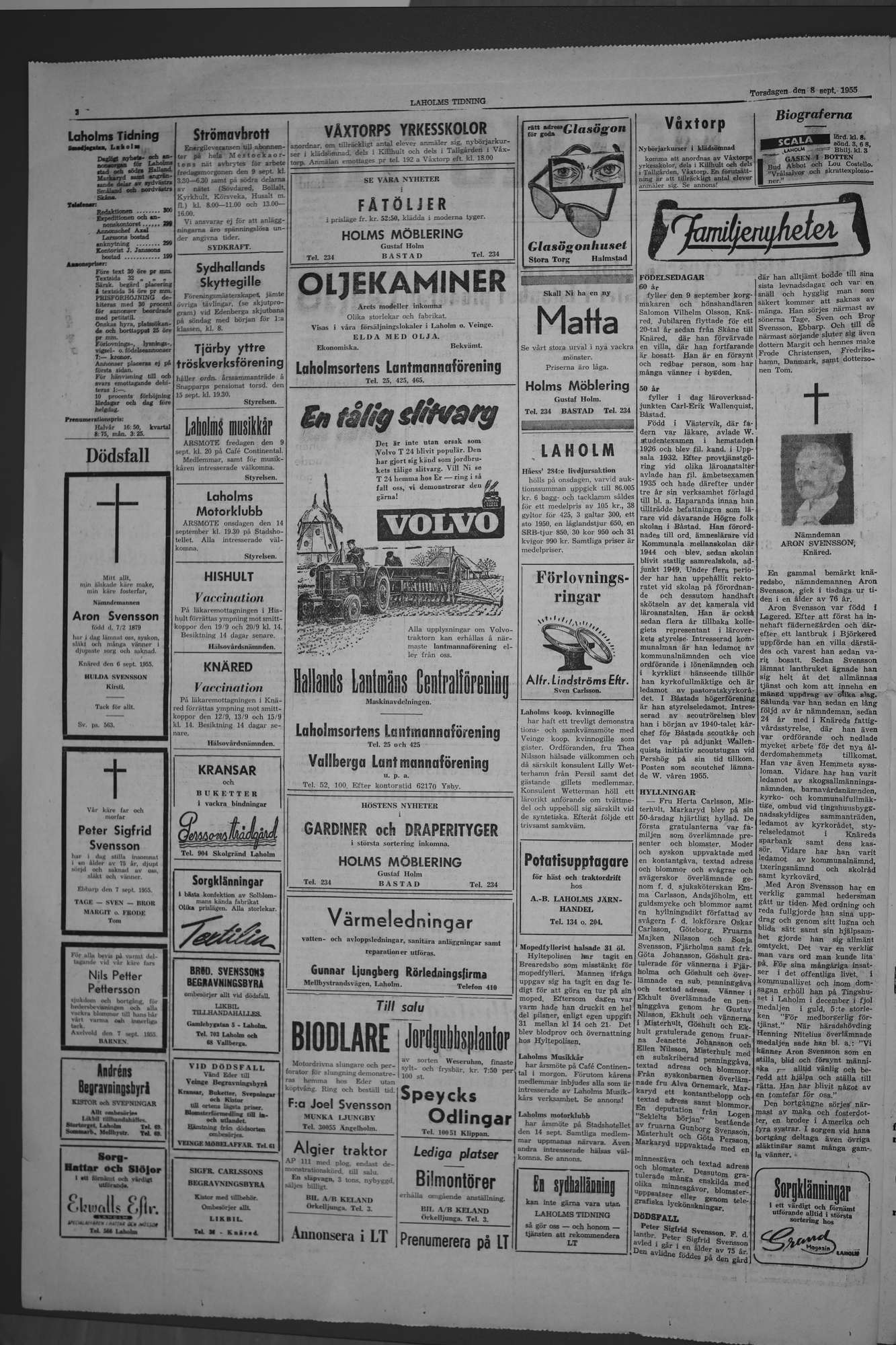 Laholms Tidning Torsdag 8 september 1955, sida 2