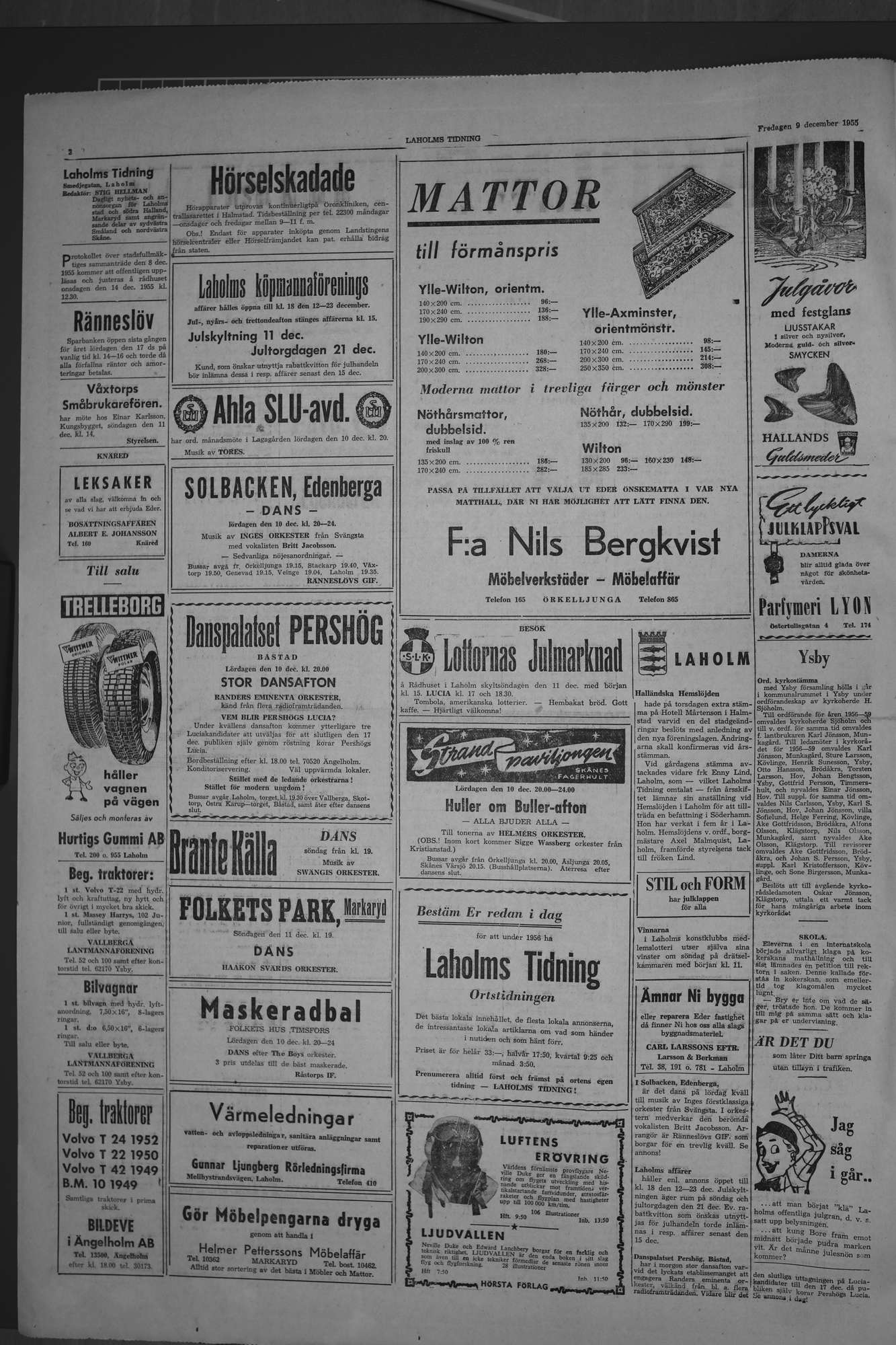 Laholms Tidning Fredag 9 december 1955, sida 2