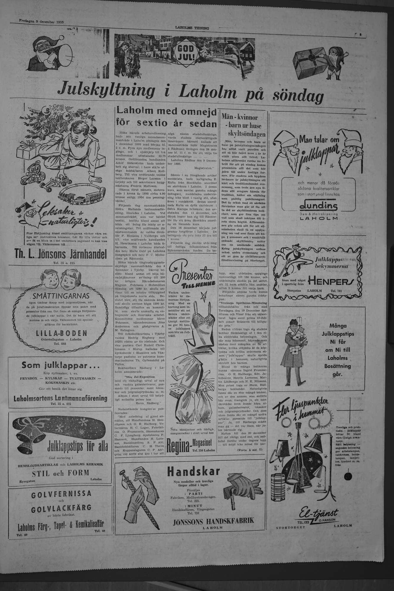 Laholms Tidning Fredag 9 december 1955, sida 5