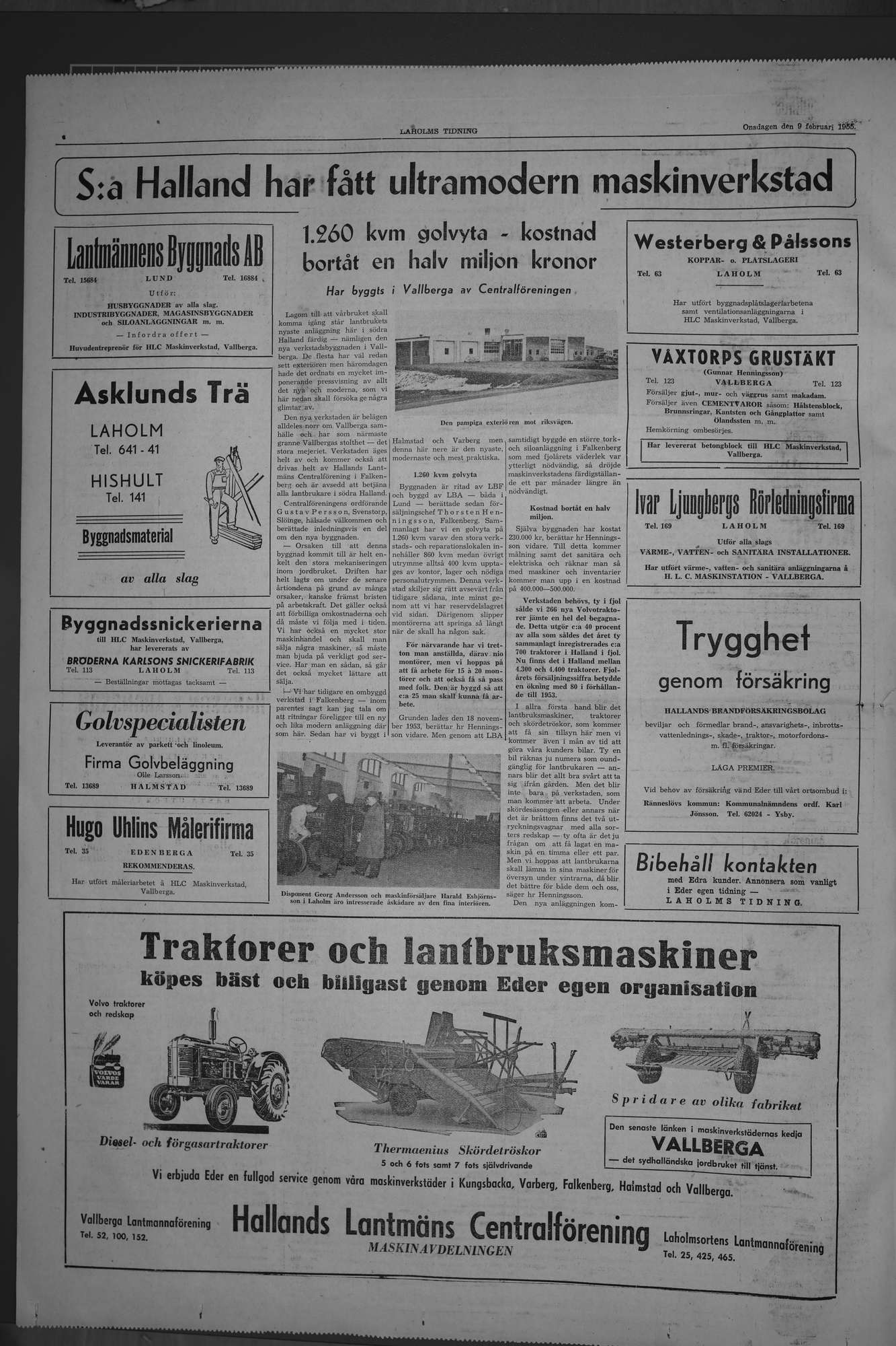 Laholms Tidning Onsdag 9 februari 1955, sida 4