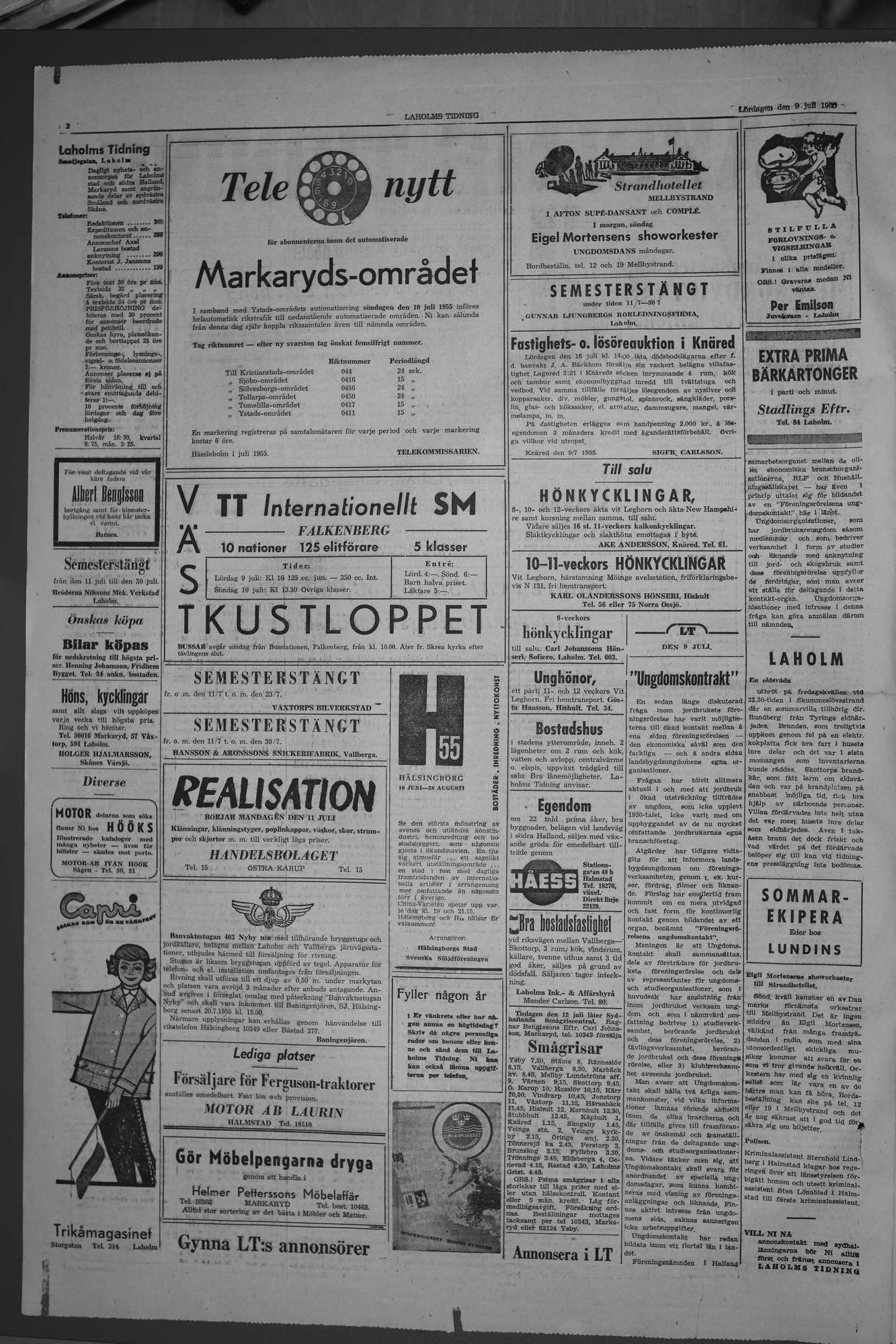 Laholms Tidning Lördag 9 juli 1955, sida 2
