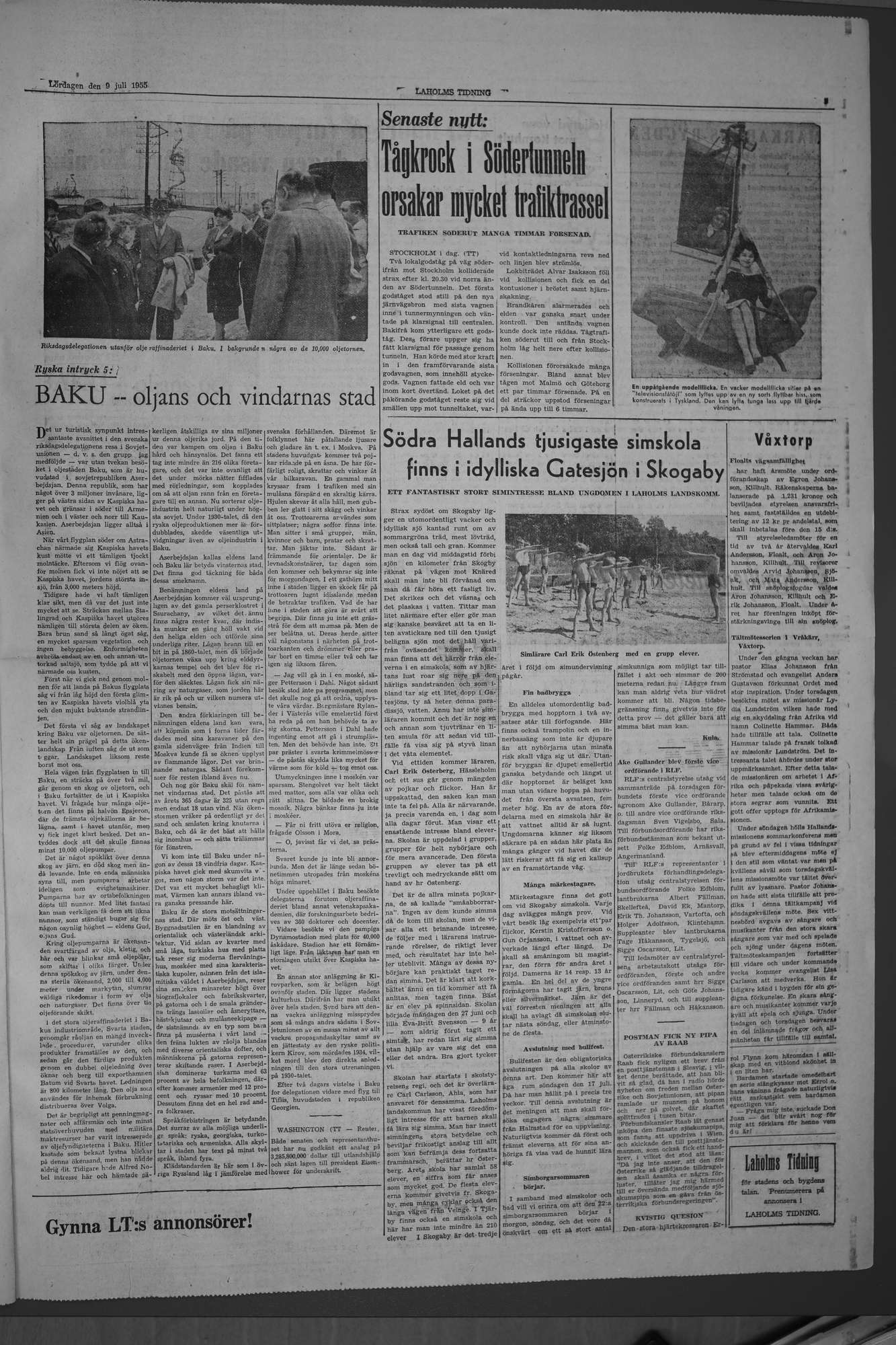 Laholms Tidning Lördag 9 juli 1955, sida 3