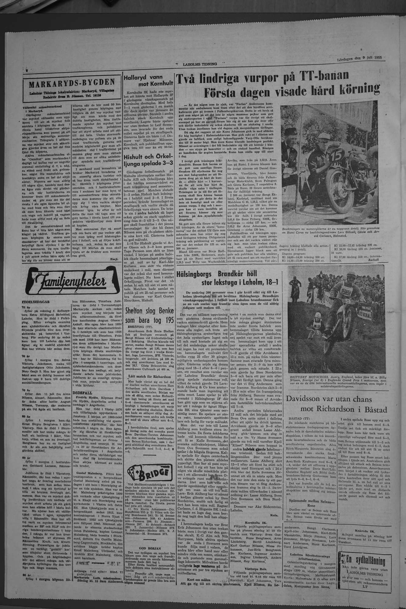 Laholms Tidning Lördag 9 juli 1955, sida 4