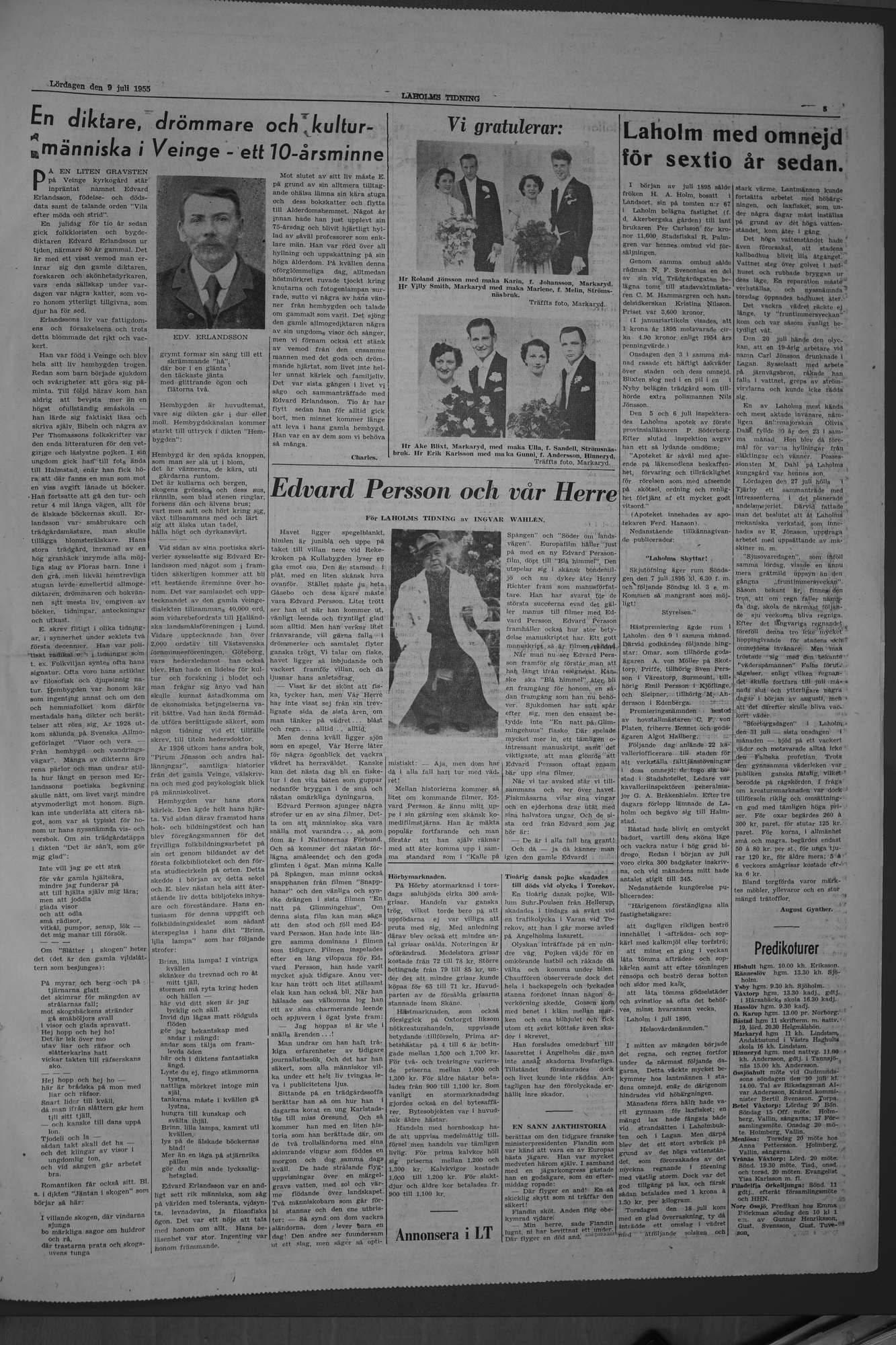 Laholms Tidning Lördag 9 juli 1955, sida 5
