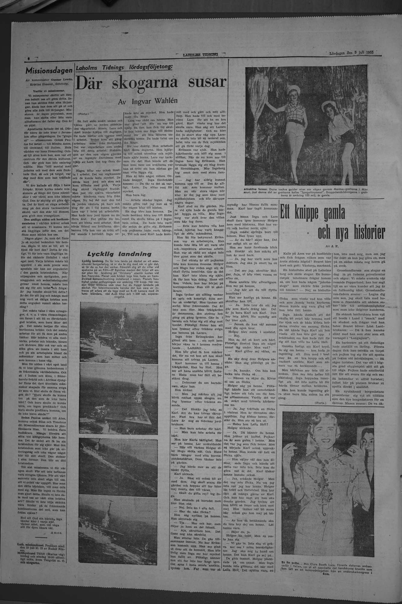 Laholms Tidning Lördag 9 juli 1955, sida 6