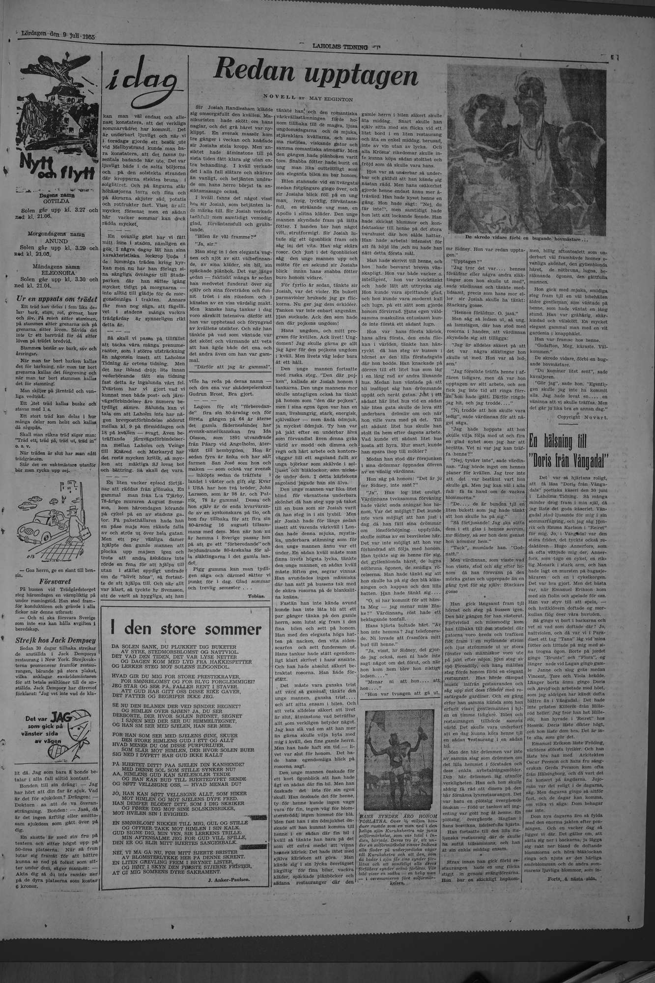 Laholms Tidning Lördag 9 juli 1955, sida 7