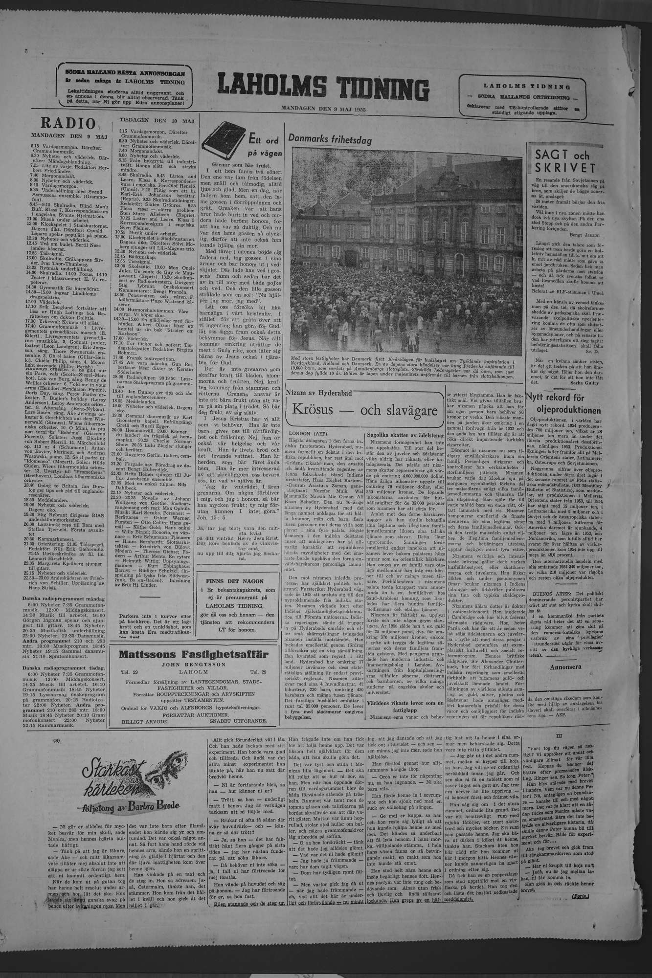 Laholms Tidning Måndag 9 maj 1955, sida 6