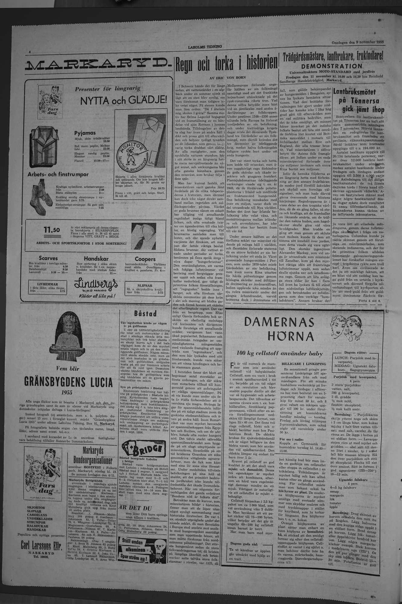 Laholms Tidning Onsdag 9 november 1955, sida 4