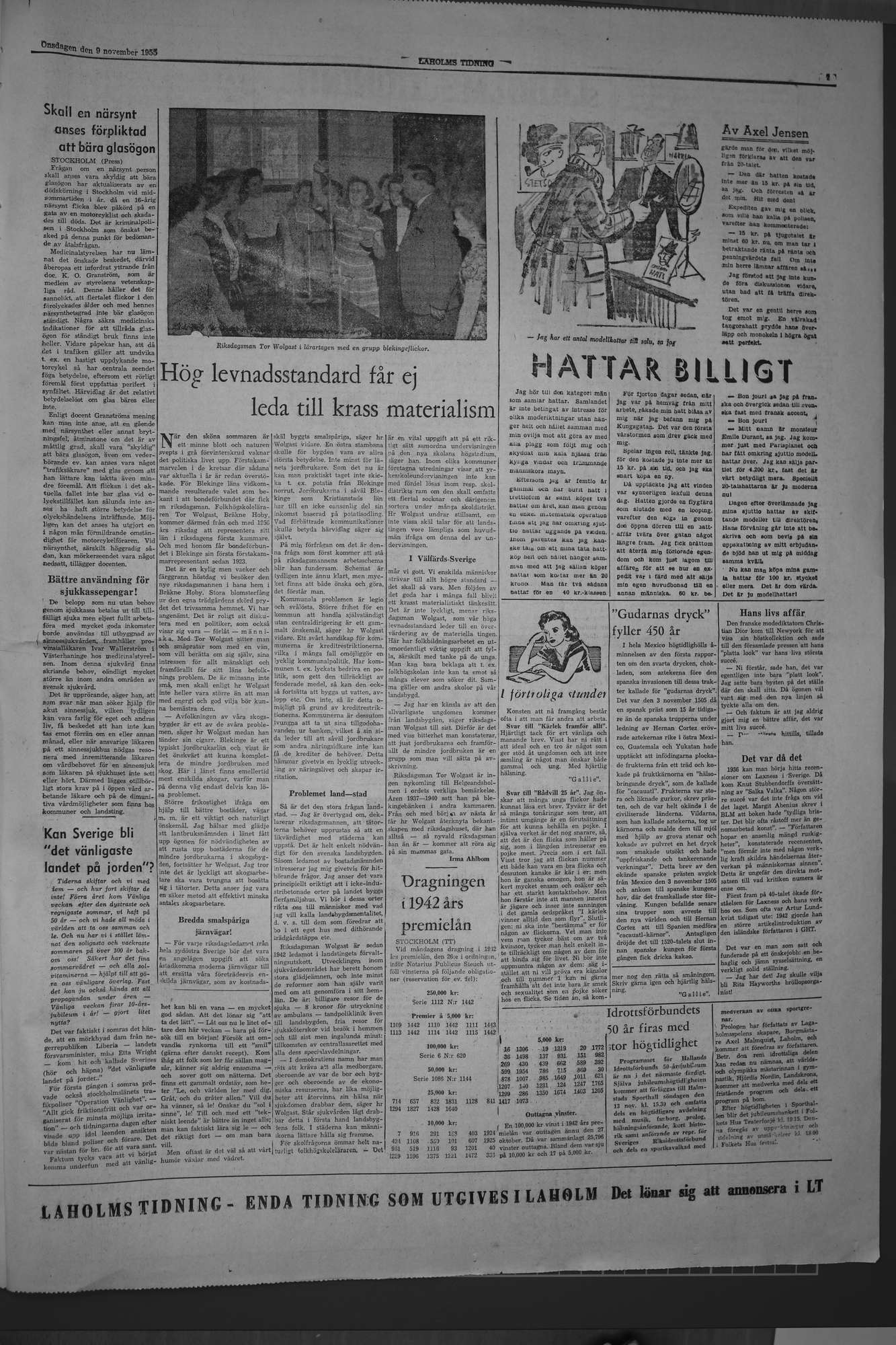 Laholms Tidning Onsdag 9 november 1955, sida 7