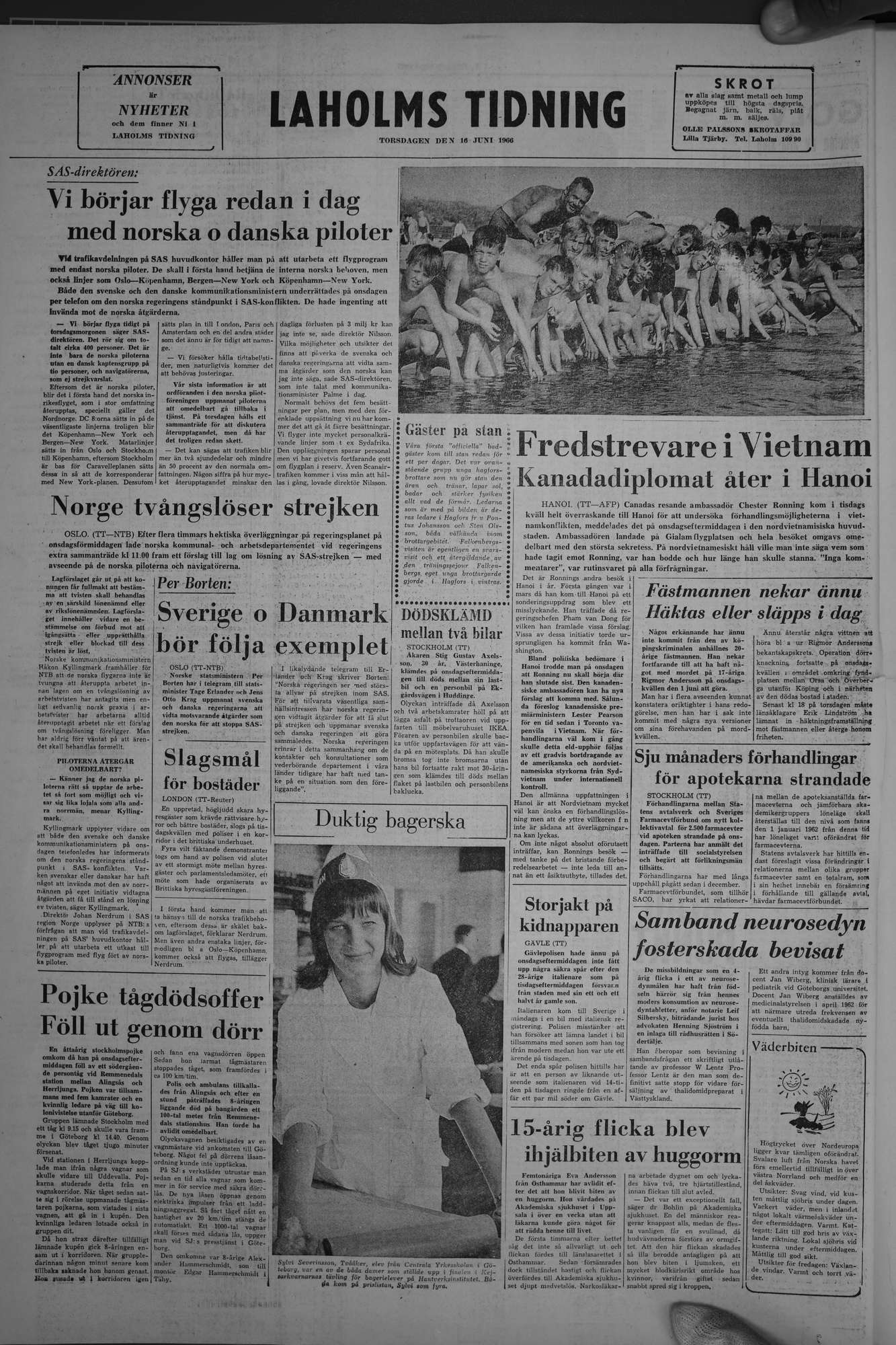 Laholms Tidning Torsdag 16 juni 1966, sida 8
