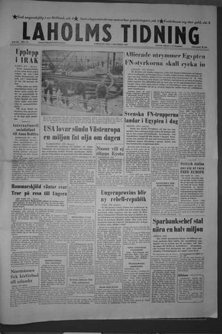 Förstasidan, Lördag 1 december 1956
