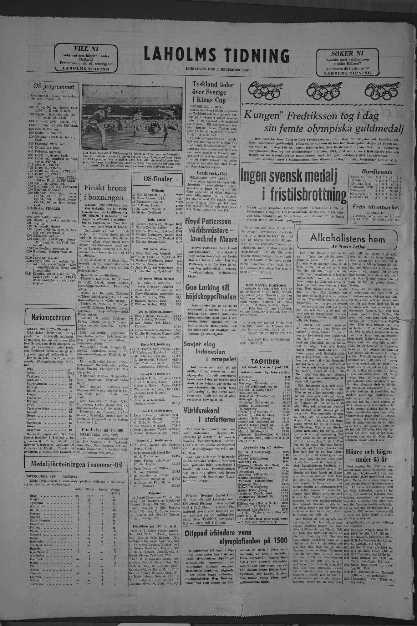 Laholms Tidning Lördag 1 december 1956, sida 8