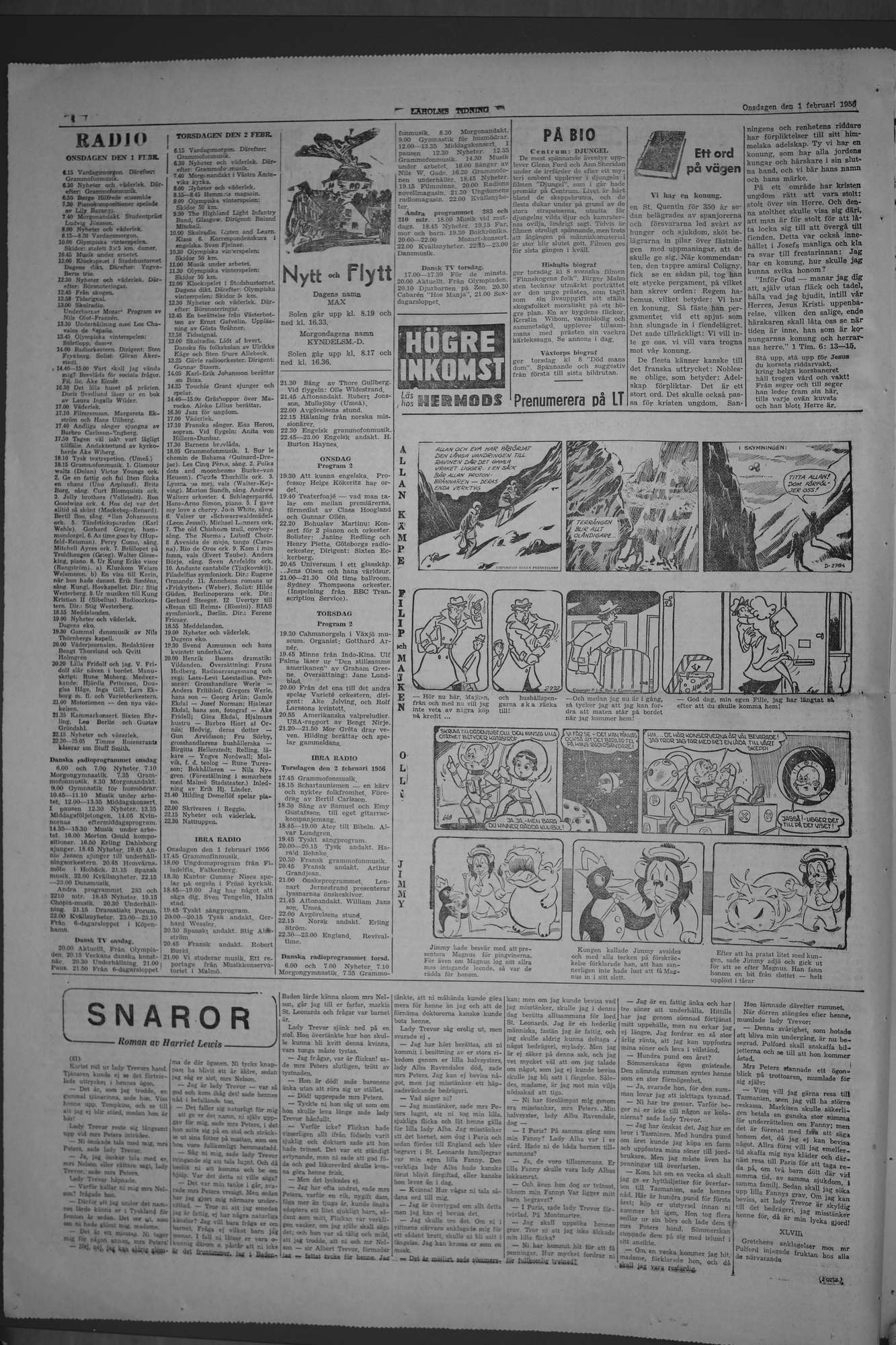 Laholms Tidning Onsdag 1 februari 1956, sida 4