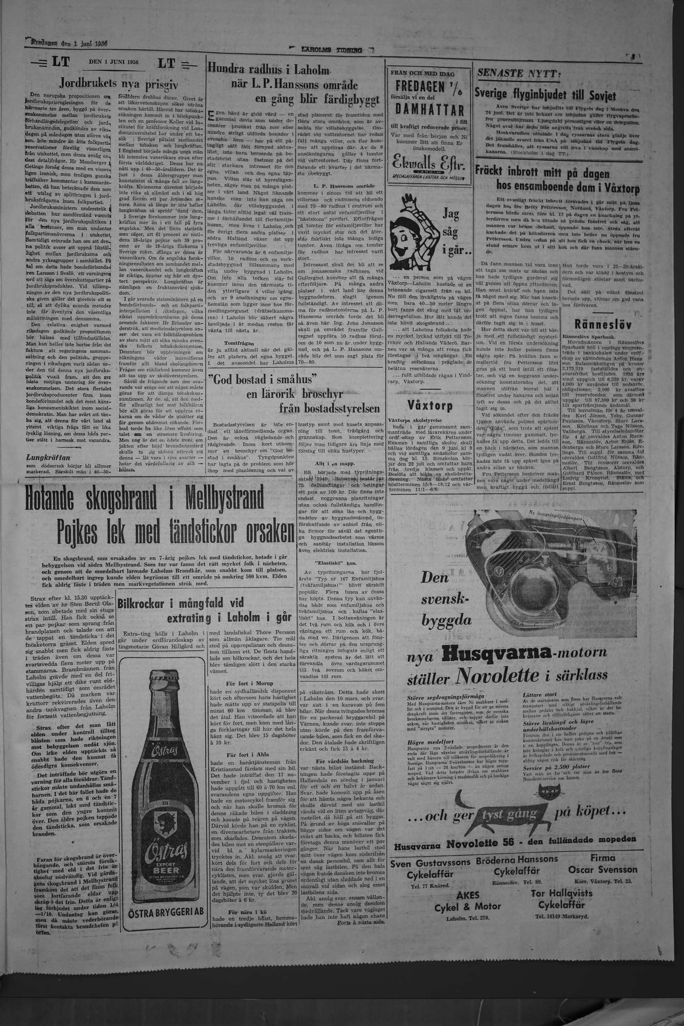 Laholms Tidning Fredag 1 juni 1956, sida 3