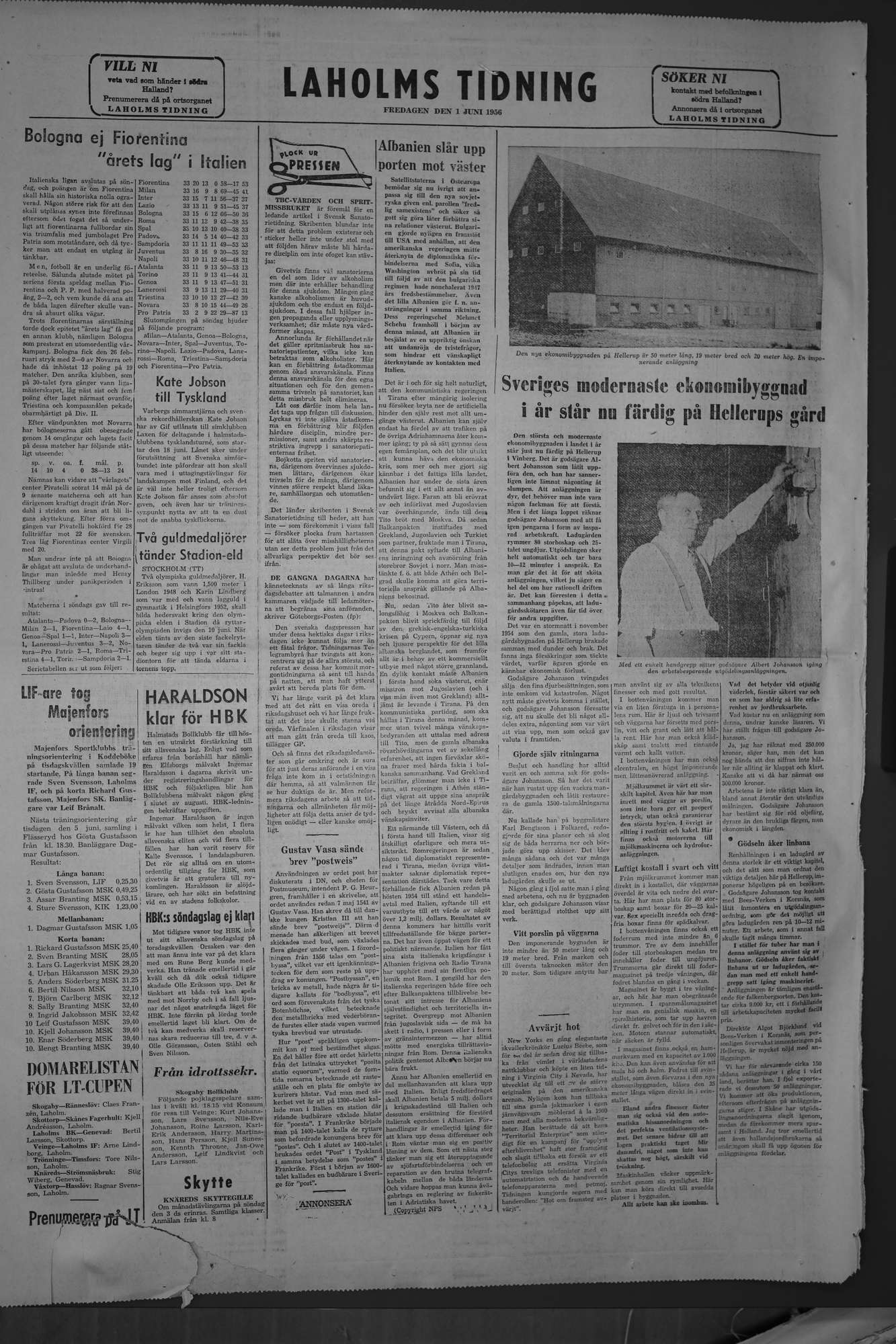 Laholms Tidning Fredag 1 juni 1956, sida 8