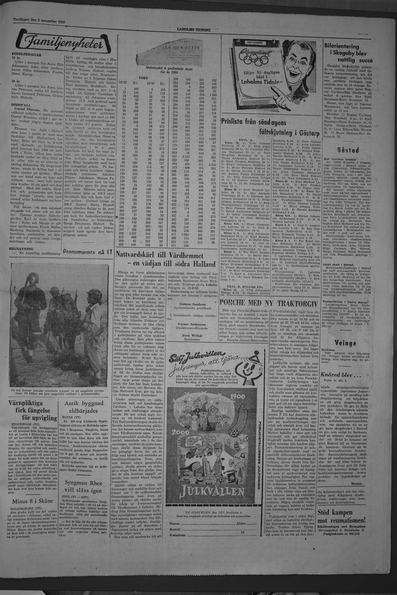 Laholms Tidning Torsdag 1 november 1956, sida 5