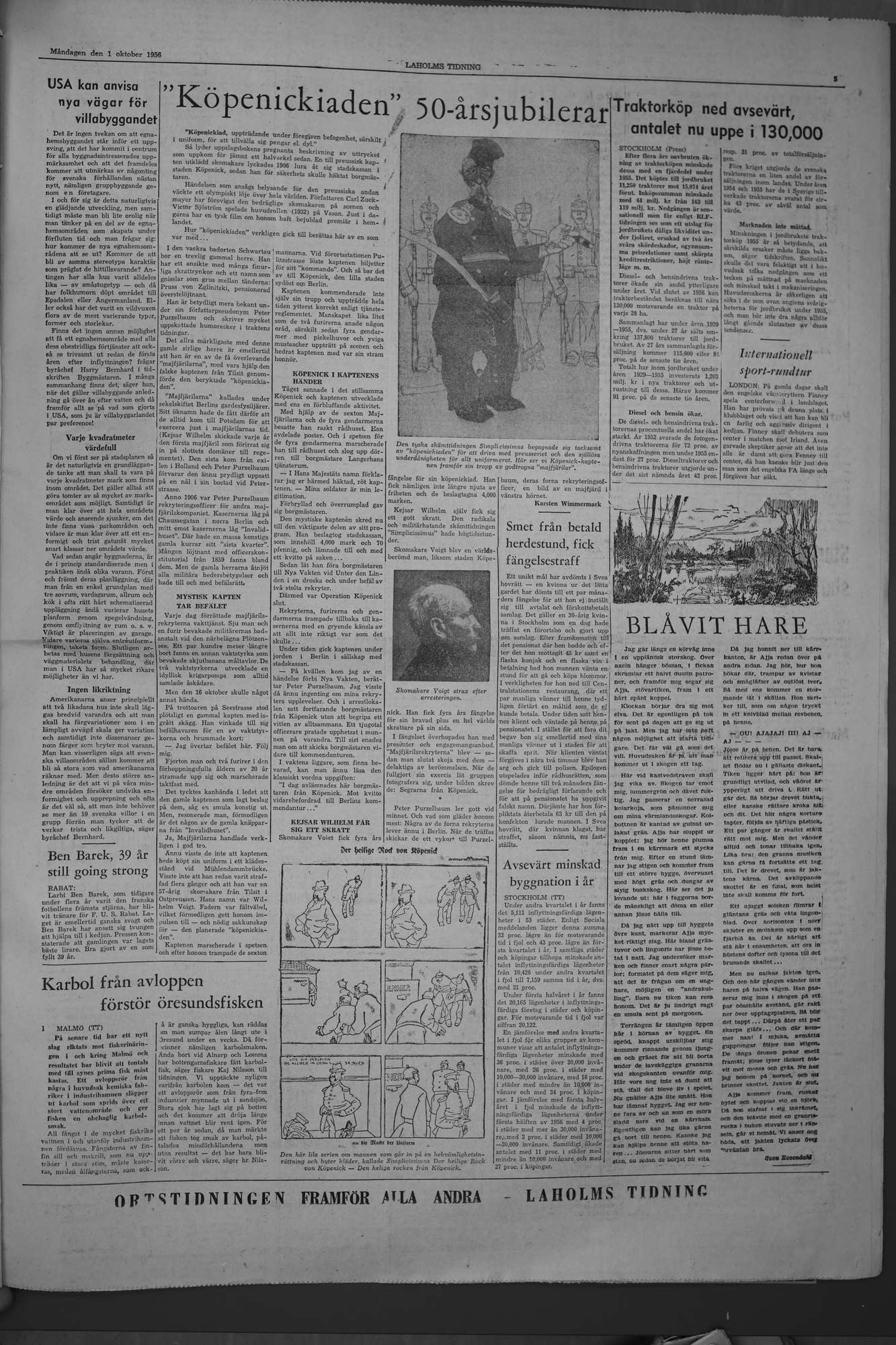 Laholms Tidning Måndag 1 oktober 1956, sida 5