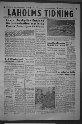 Förstasidan, Lördag 1 september 1956