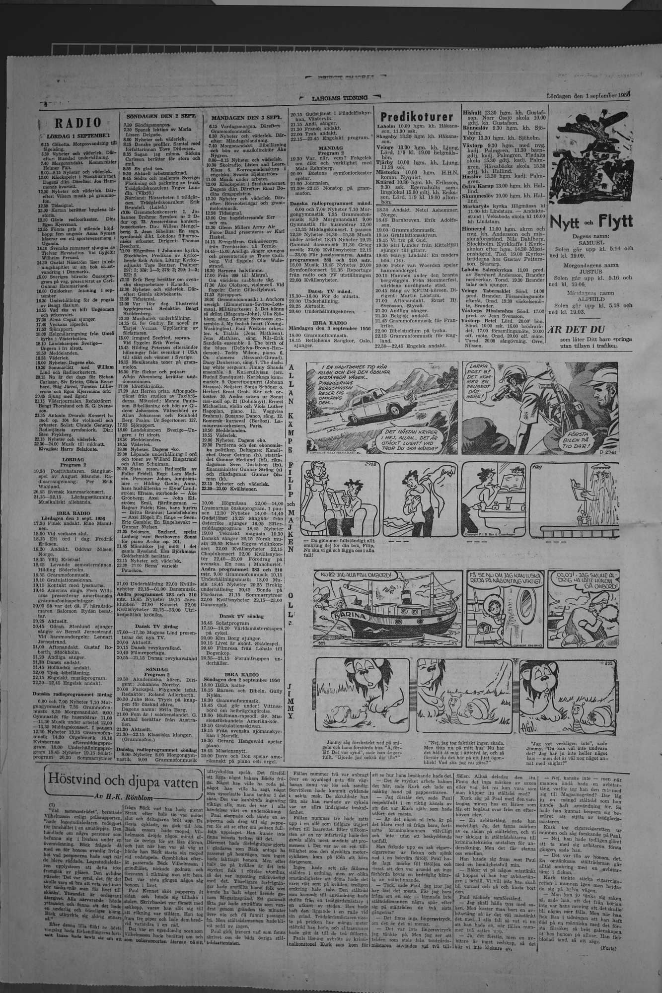 Laholms Tidning Lördag 1 september 1956, sida 6