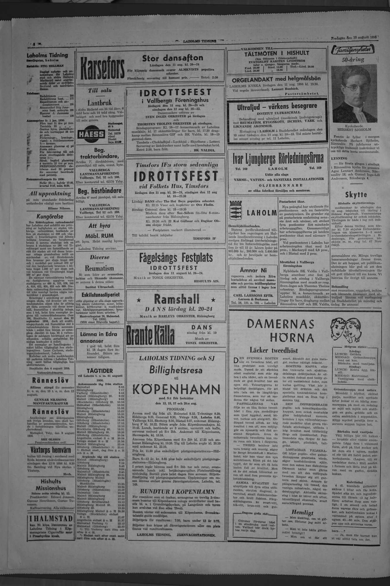 Laholms Tidning Fredag 10 augusti 1956, sida 2