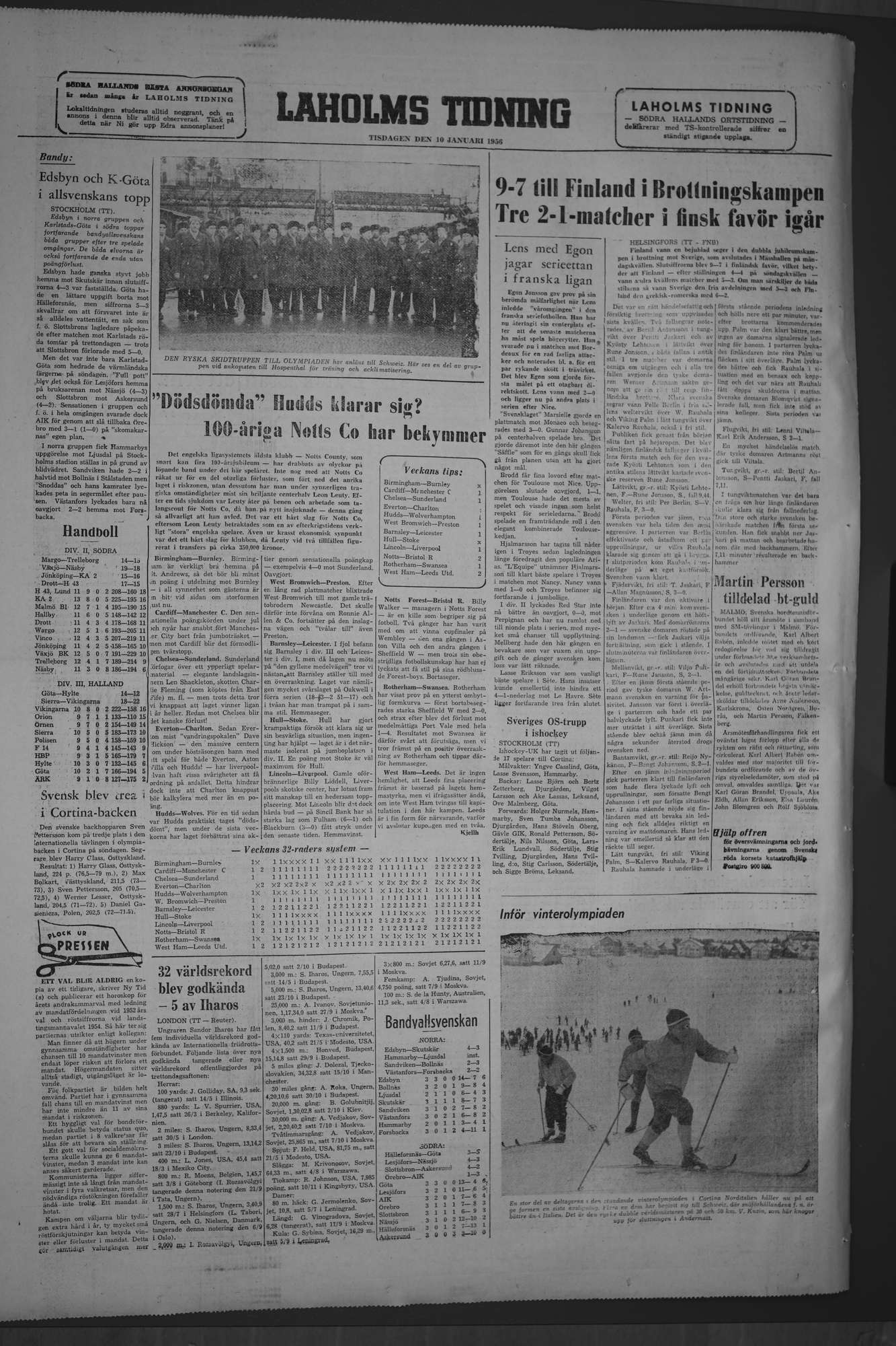 Laholms Tidning Tisdag 10 januari 1956, sida 8