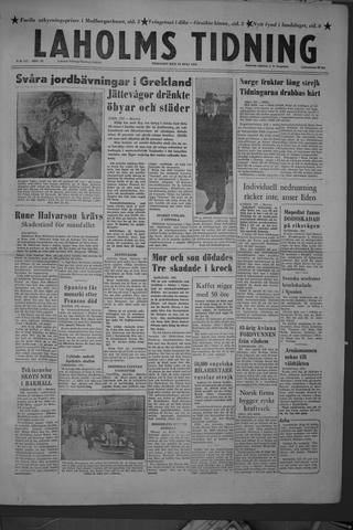Förstasidan, Tisdag 10 juli 1956