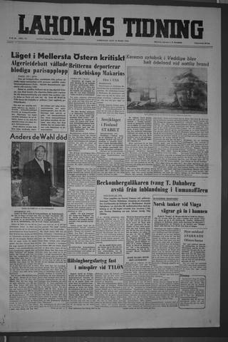 Förstasidan, Lördag 10 mars 1956