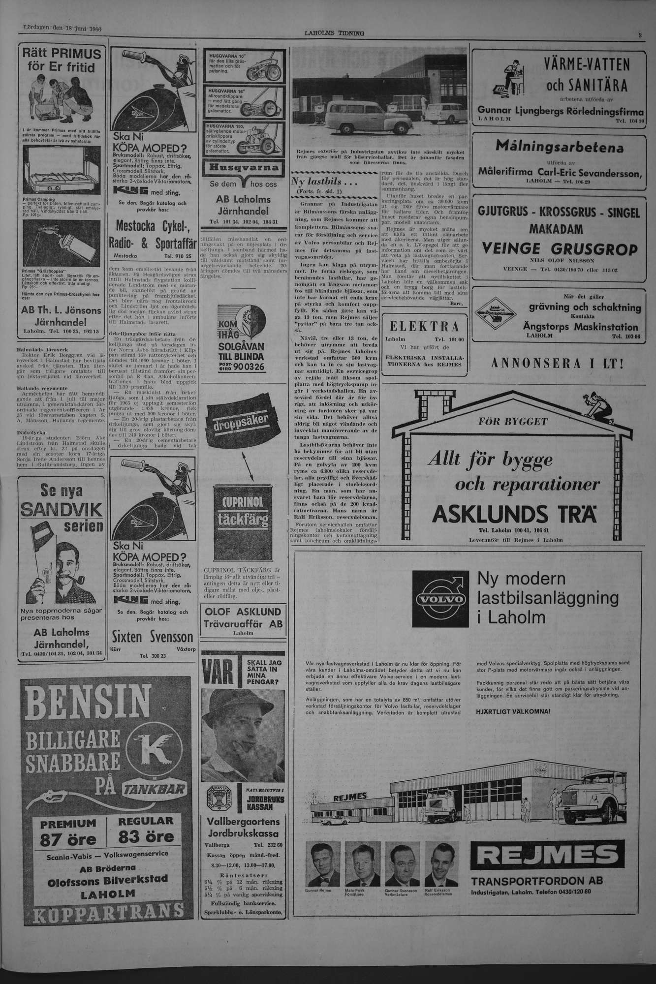 Laholms Tidning Lördag 18 juni 1966, sida 3
