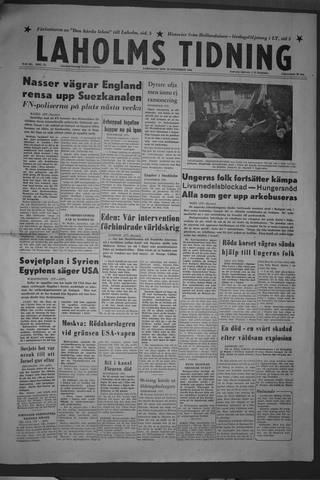 Förstasidan, Lördag 10 november 1956