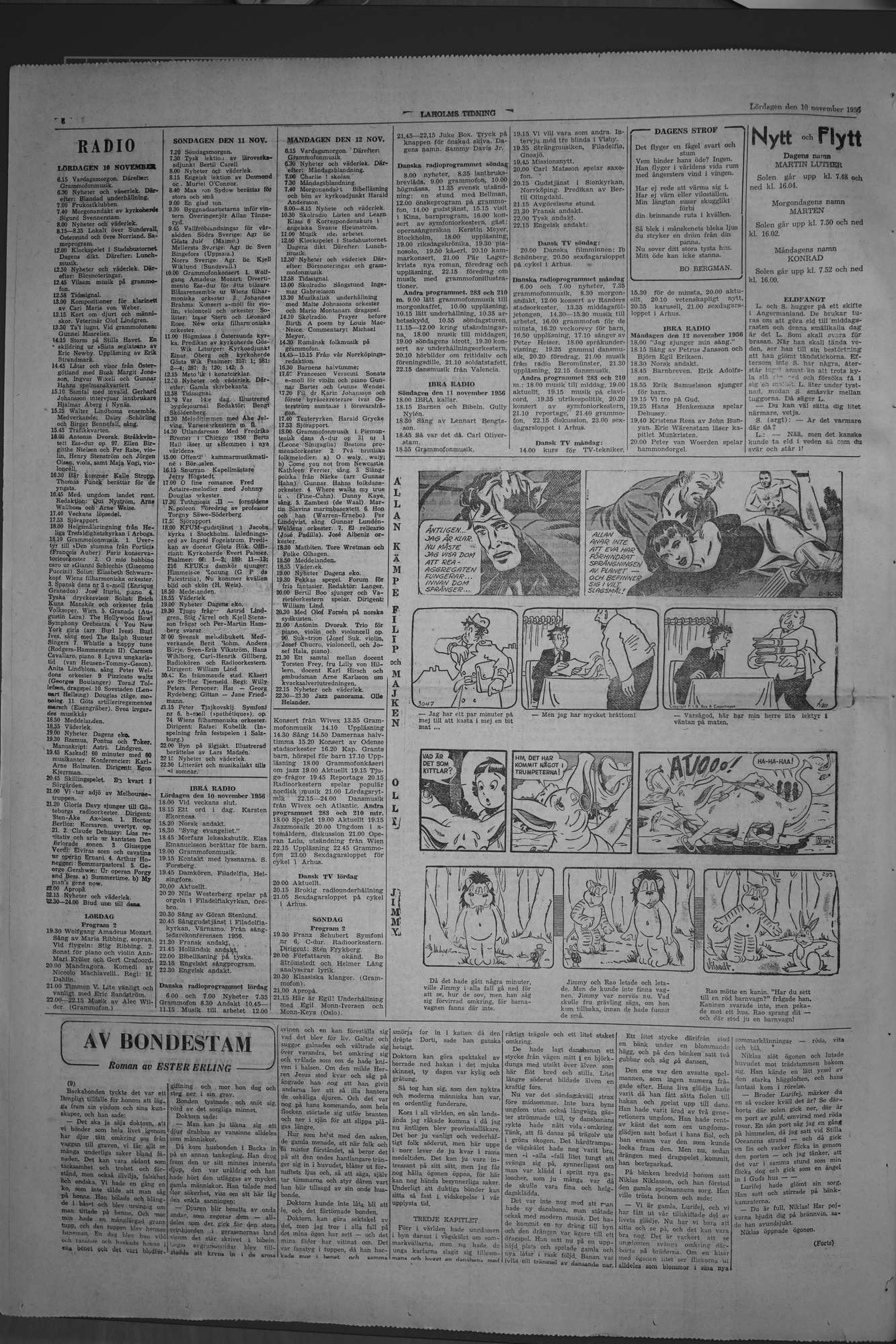 Laholms Tidning Lördag 10 november 1956, sida 6