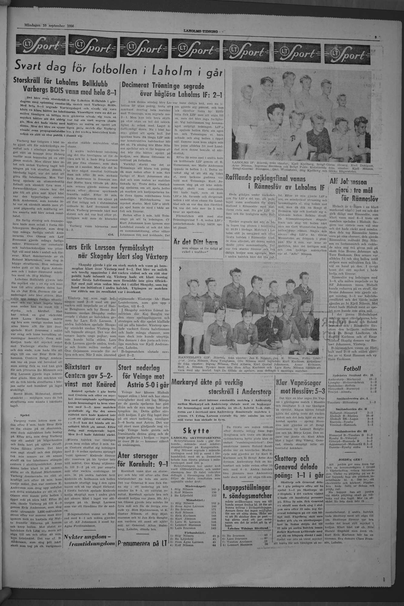 Laholms Tidning Måndag 10 september 1956, sida 5
