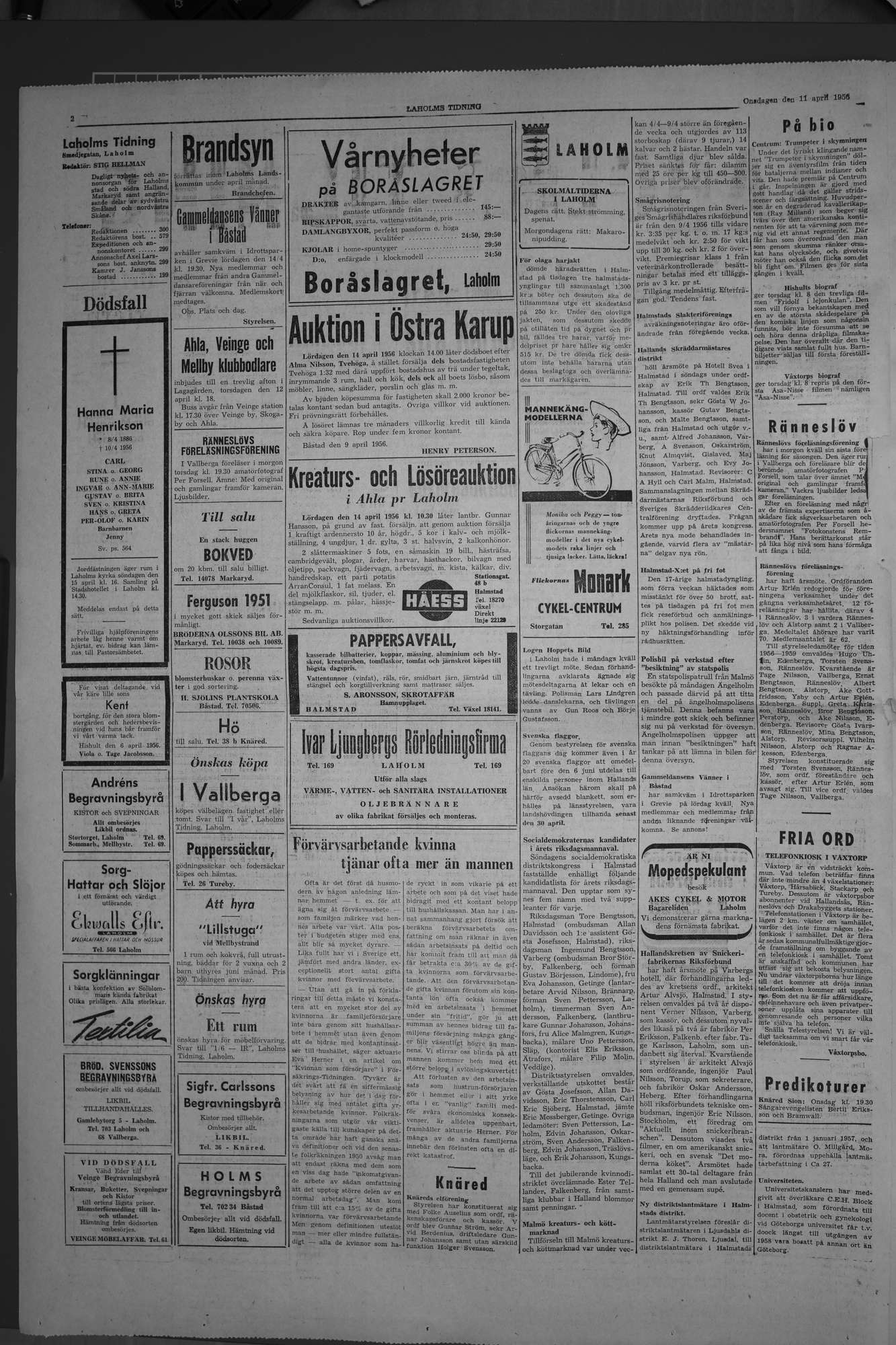 Laholms Tidning Onsdag 11 april 1956, sida 2
