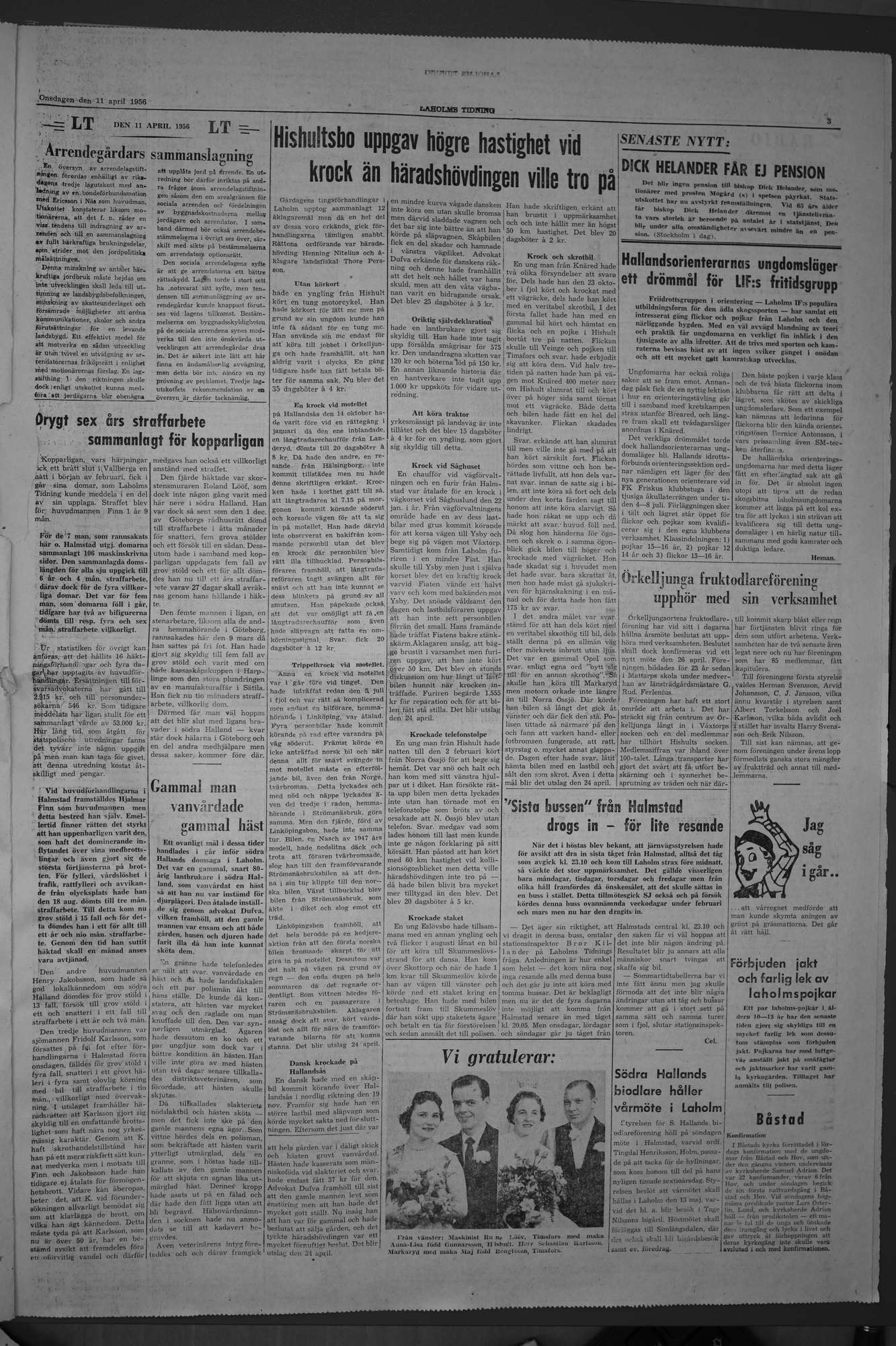 Laholms Tidning Onsdag 11 april 1956, sida 3