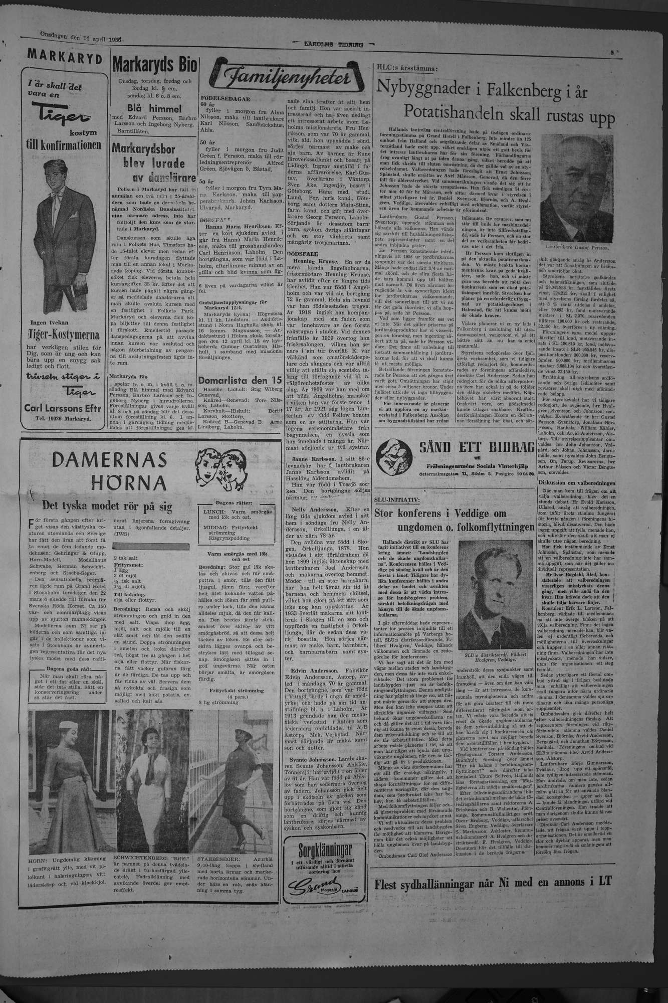 Laholms Tidning Onsdag 11 april 1956, sida 5