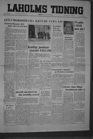 Förstasidan, Onsdag 11 januari 1956