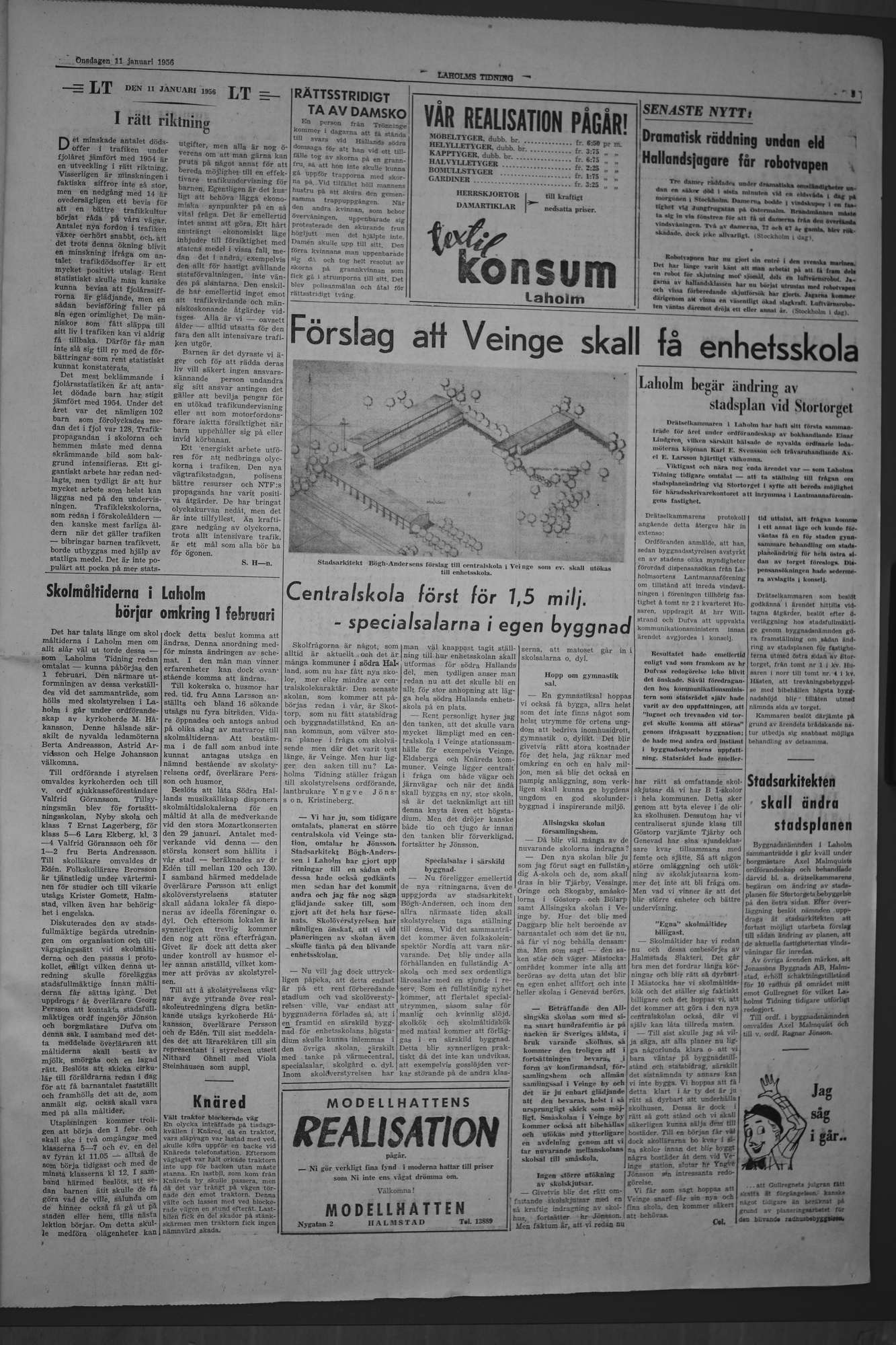 Laholms Tidning Onsdag 11 januari 1956, sida 3