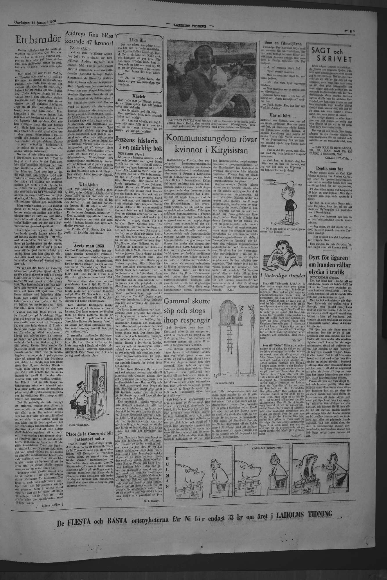 Laholms Tidning Onsdag 11 januari 1956, sida 7