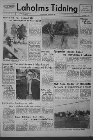 Förstasidan, Måndag 16 augusti 1965