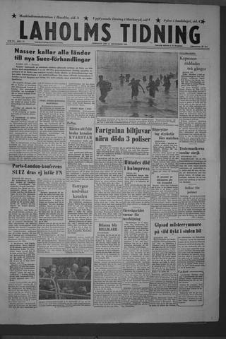 Förstasidan, Tisdag 11 september 1956