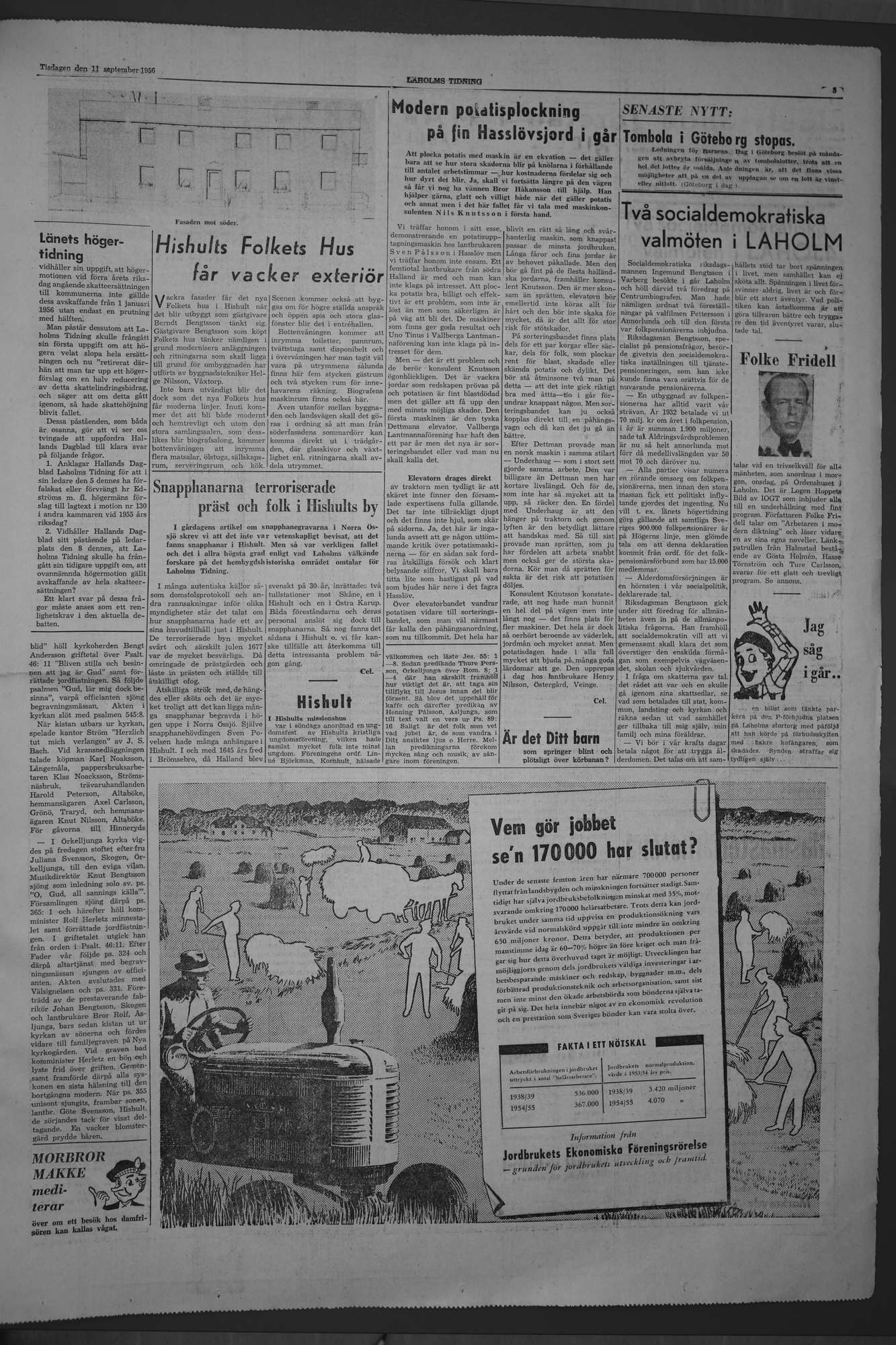 Laholms Tidning Tisdag 11 september 1956, sida 3