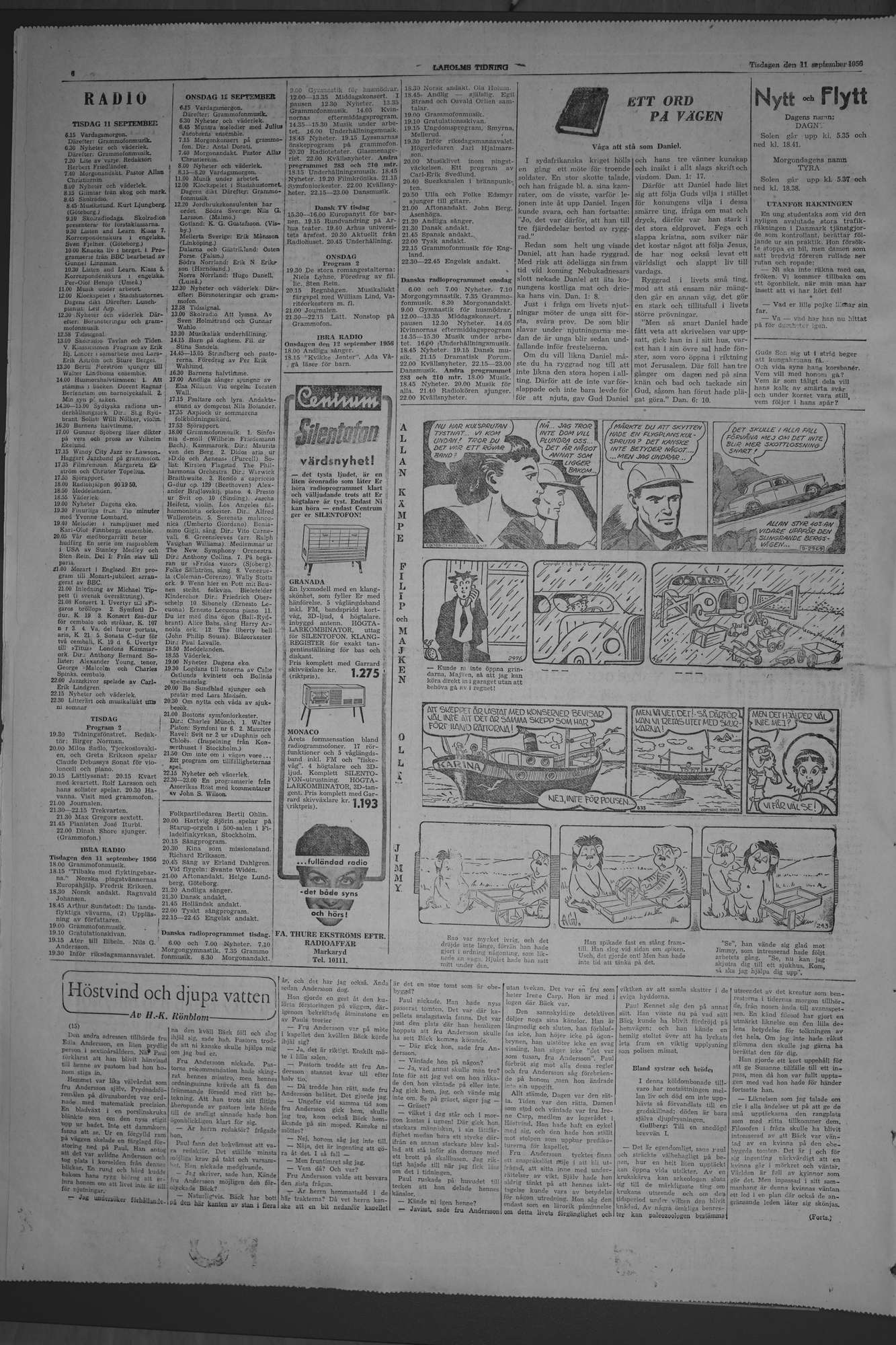 Laholms Tidning Tisdag 11 september 1956, sida 6