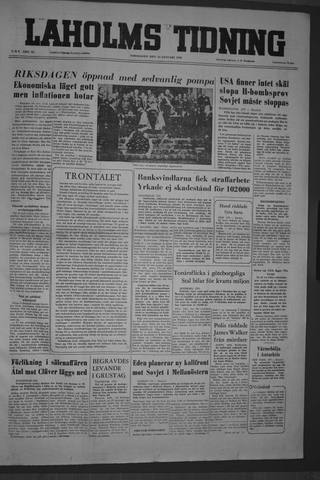 Förstasidan, Torsdag 12 januari 1956