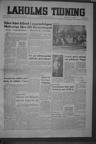 Förstasidan, Måndag 12 mars 1956