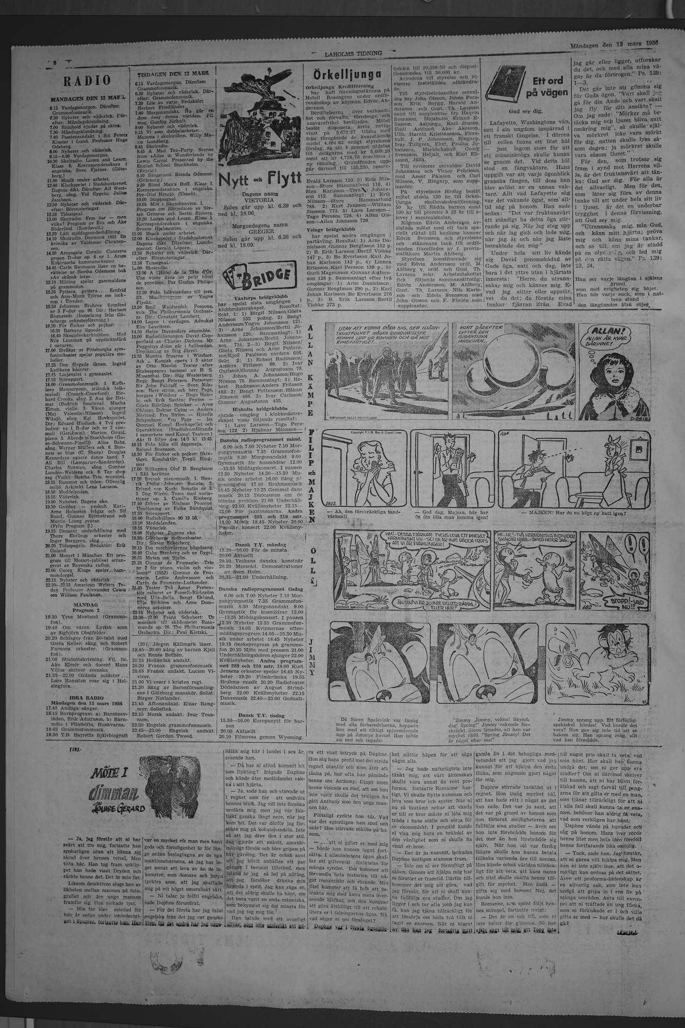 Laholms Tidning Måndag 12 mars 1956, sida 6